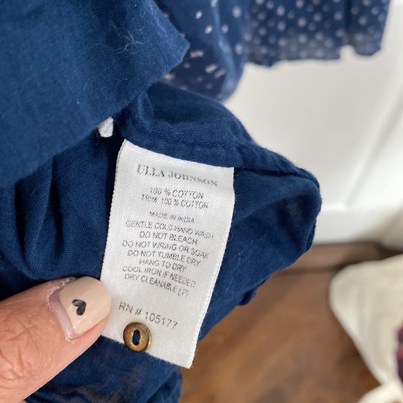 Ulla Johnson Navy Cotton Dress with Buttons - Picture 9 of 12